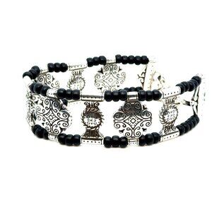 Brighton Black Beaded Intricate Design Bracelet